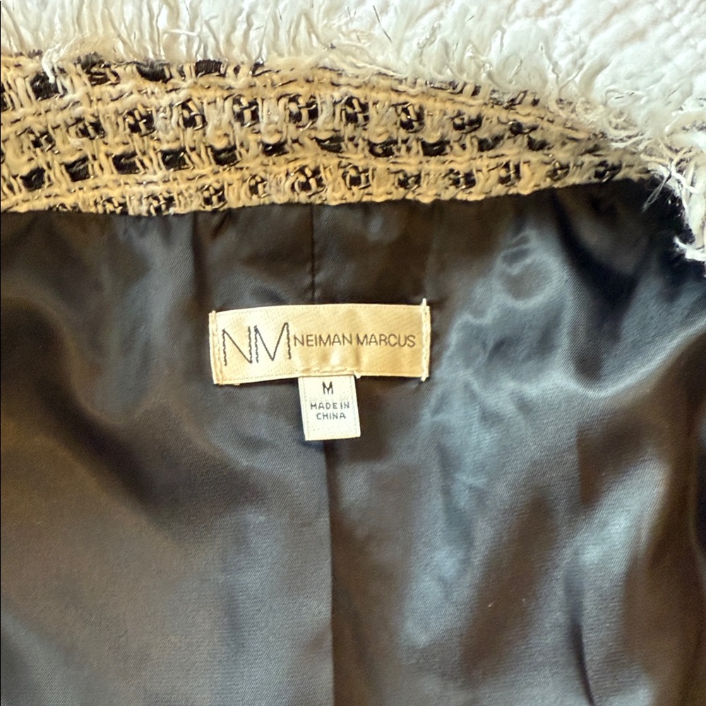 Chic Neiman Marcus Black & White Tweed Jacket Size M - Picture 4 of 4